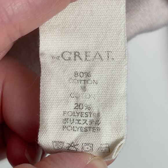 The GREAT. Velour Shrunken Sweatshirt Blush Pink Pullover Crewneck Size 1 Small - Picture 6 of 10